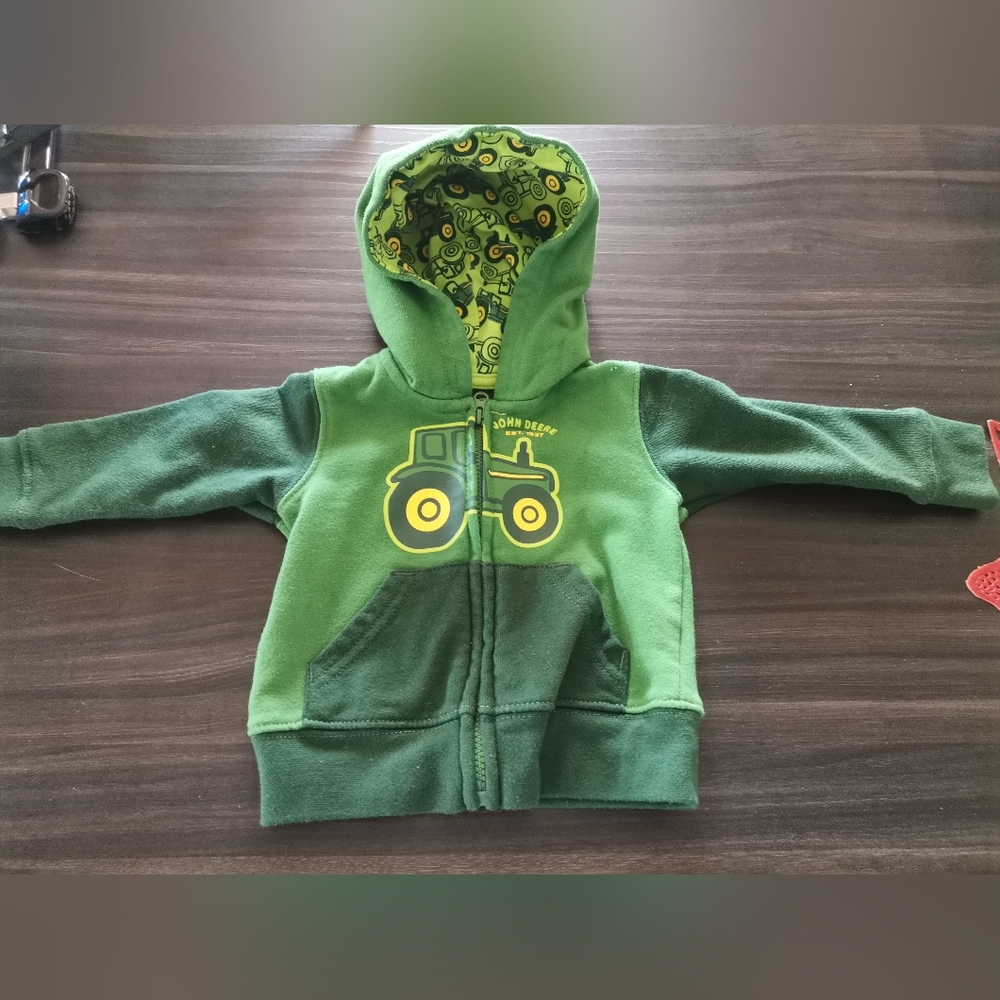 John Deere zip up hoodie size 3-6M